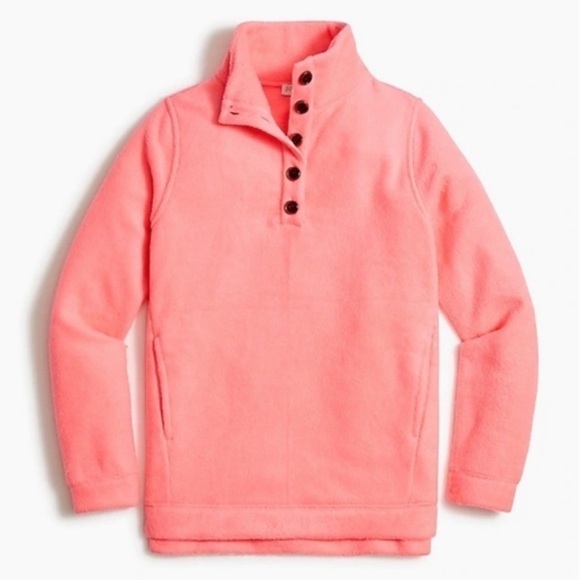 J. Crew Sherpa fleece button-front tunic pullover sweatshirt - Picture 2 of 13